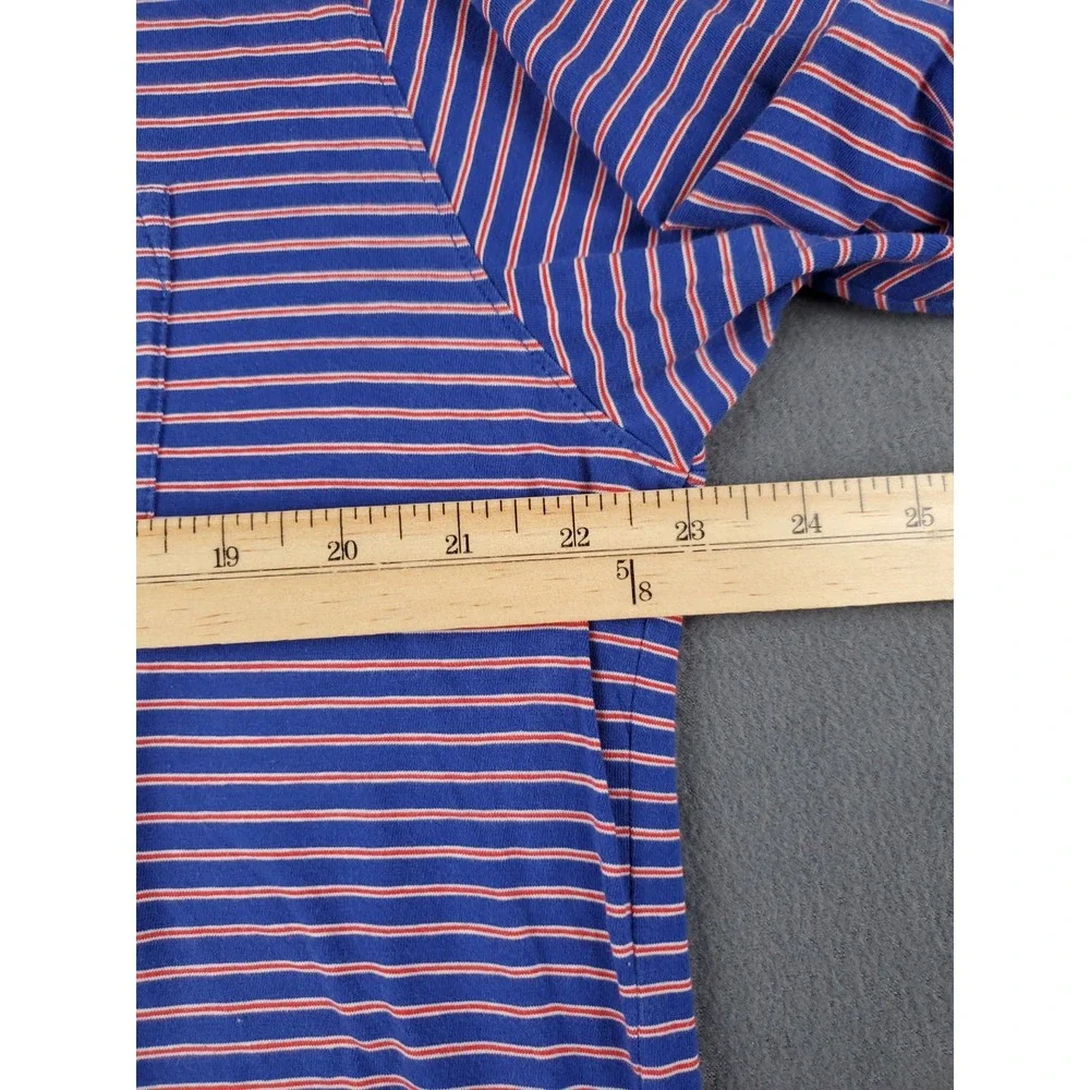B.draddy Mens Short Sleeve Polo Large‎ Blue Red Stripe Logo On Sleeve